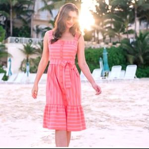 Gal Meets Glam Ariel Striped Sundress Apricot NWT